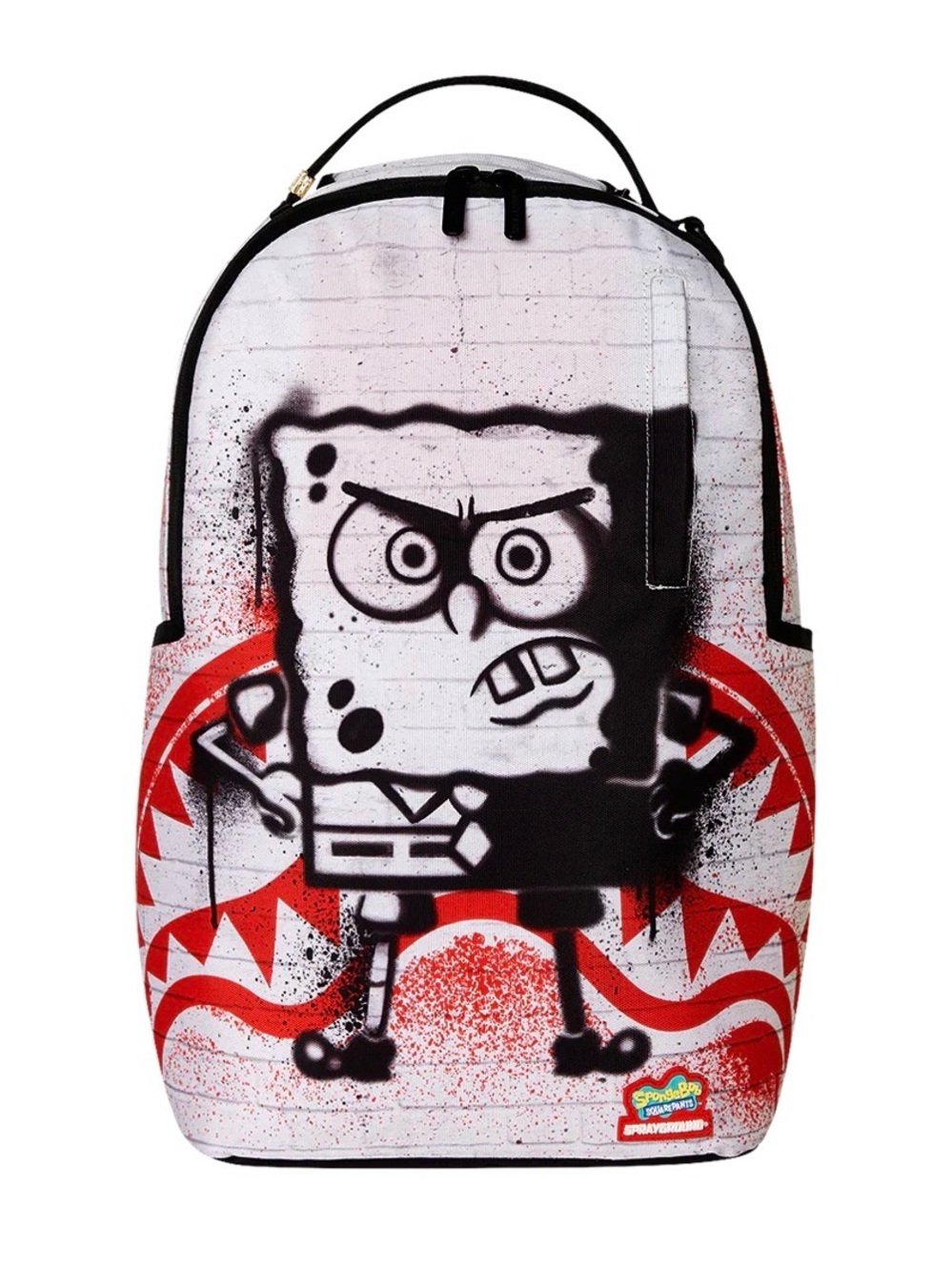 SpongeBob Sprayground Graphic Backpack - White, Black & Red